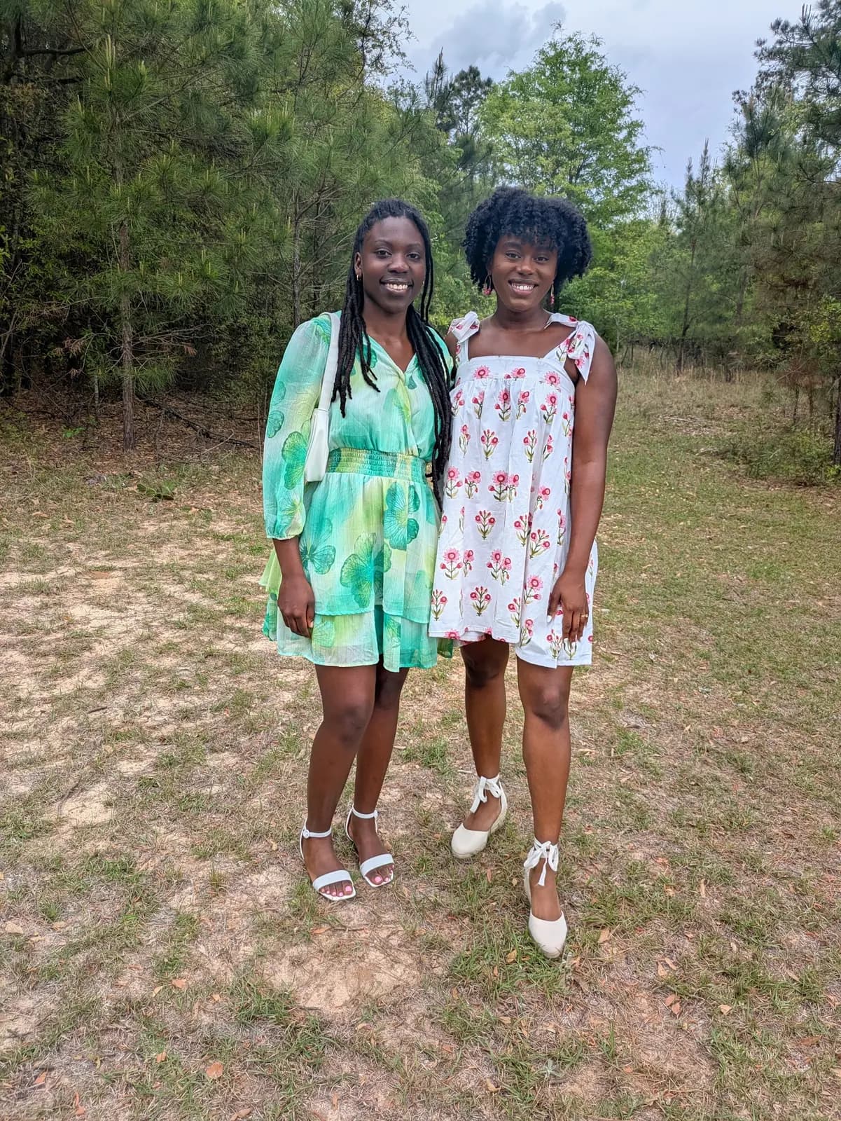 Two members in spring dresses on Easter afternoon
