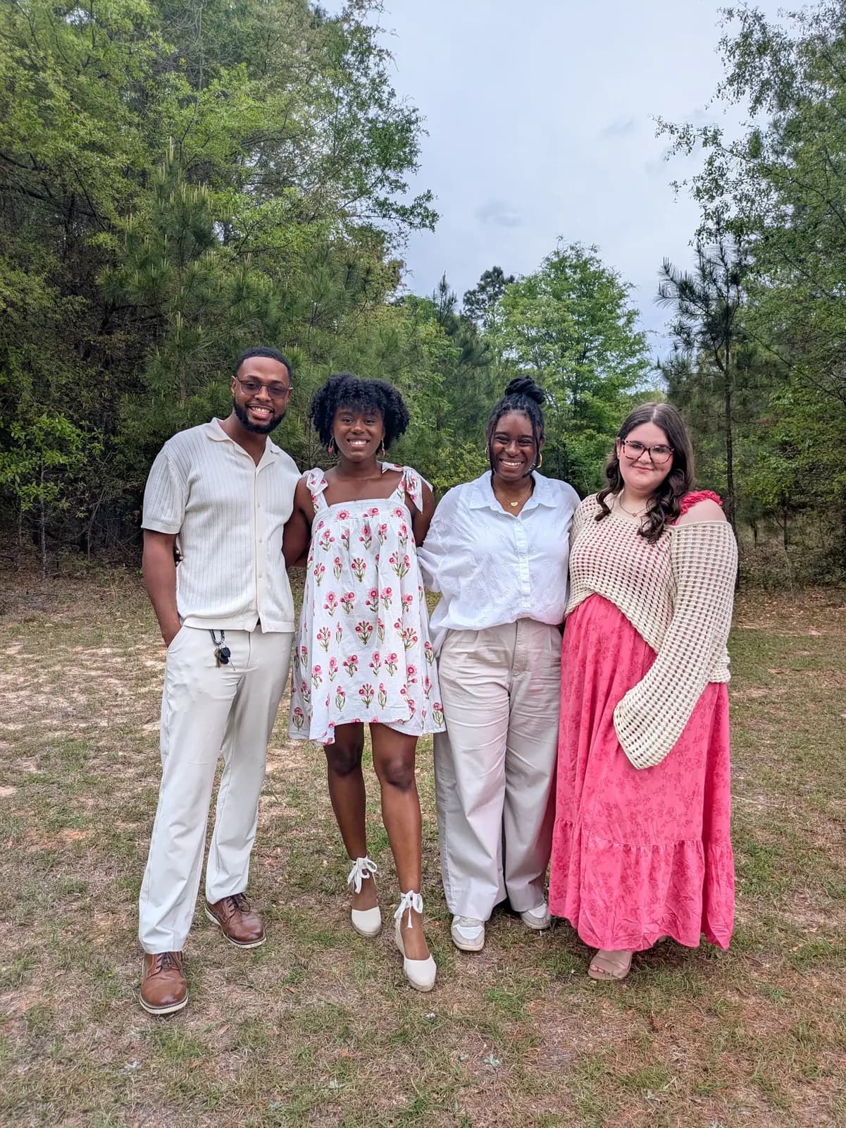 Friends gathered outdoors on Easter Sunday
